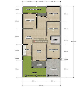 Desain Rumah 8x15 4 Kamar 1 Lantai - DESAIN RUMAH MINIMALIS