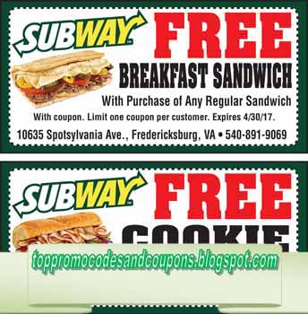 Free Promo Codes and Coupons 2023: Subway Coupons
