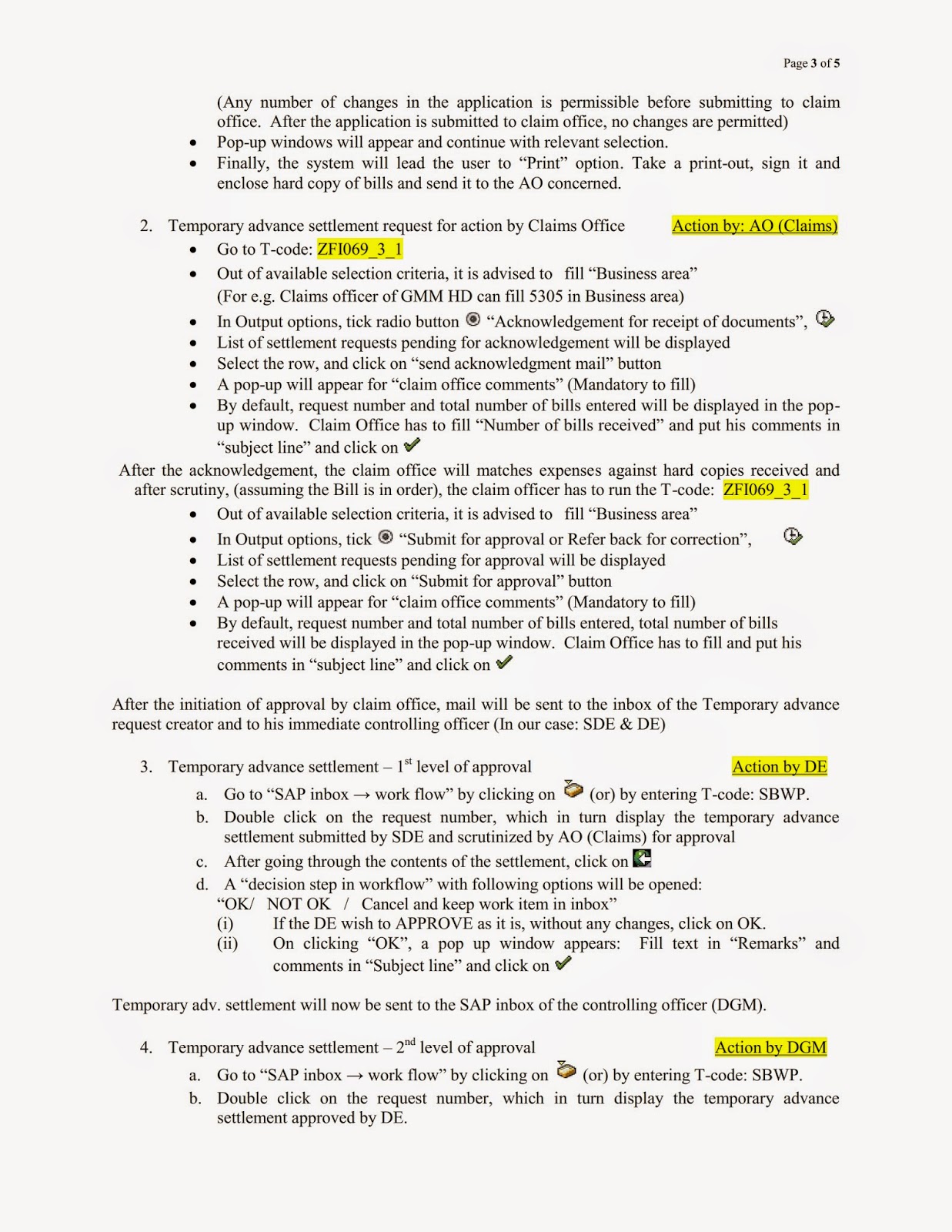 End user manual for temporary advance request, approval, settlement
