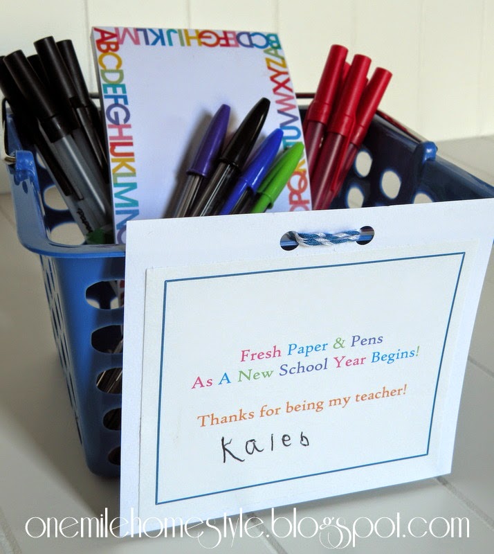 Back to School Teacher Gift Basket - Paper and Pens