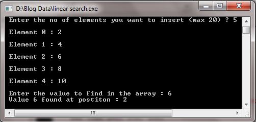 Linear Search in array | Programs