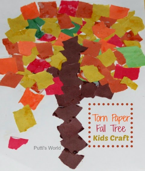 Torn Paper Fall Tree ~ Putti's World -kids-activities