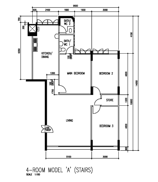 My HDB 4 Room, 4A Floor Plan
