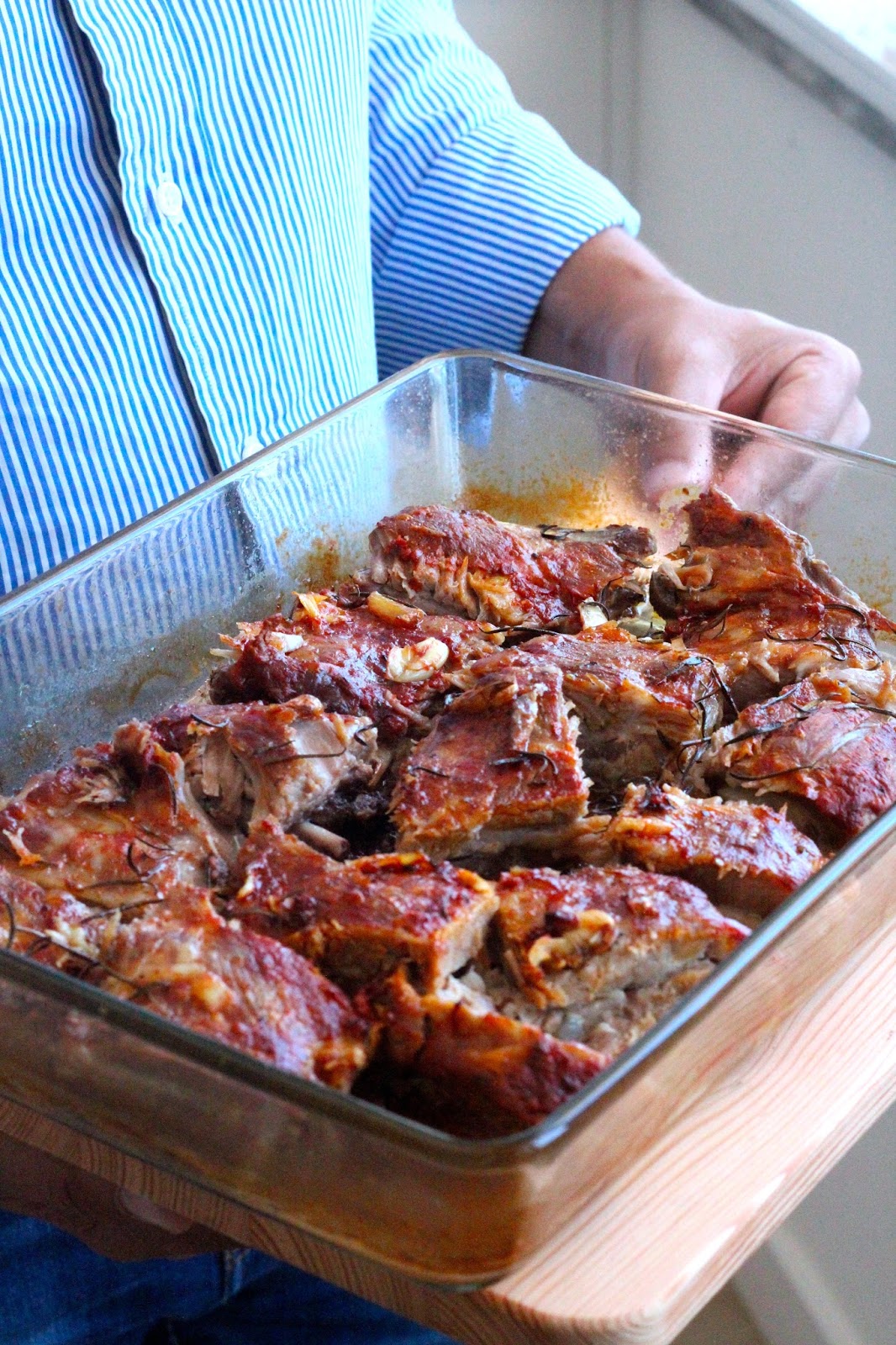 Entrecosto no Forno com Massa de Pimentão e Alecrim (e a família a crescer)