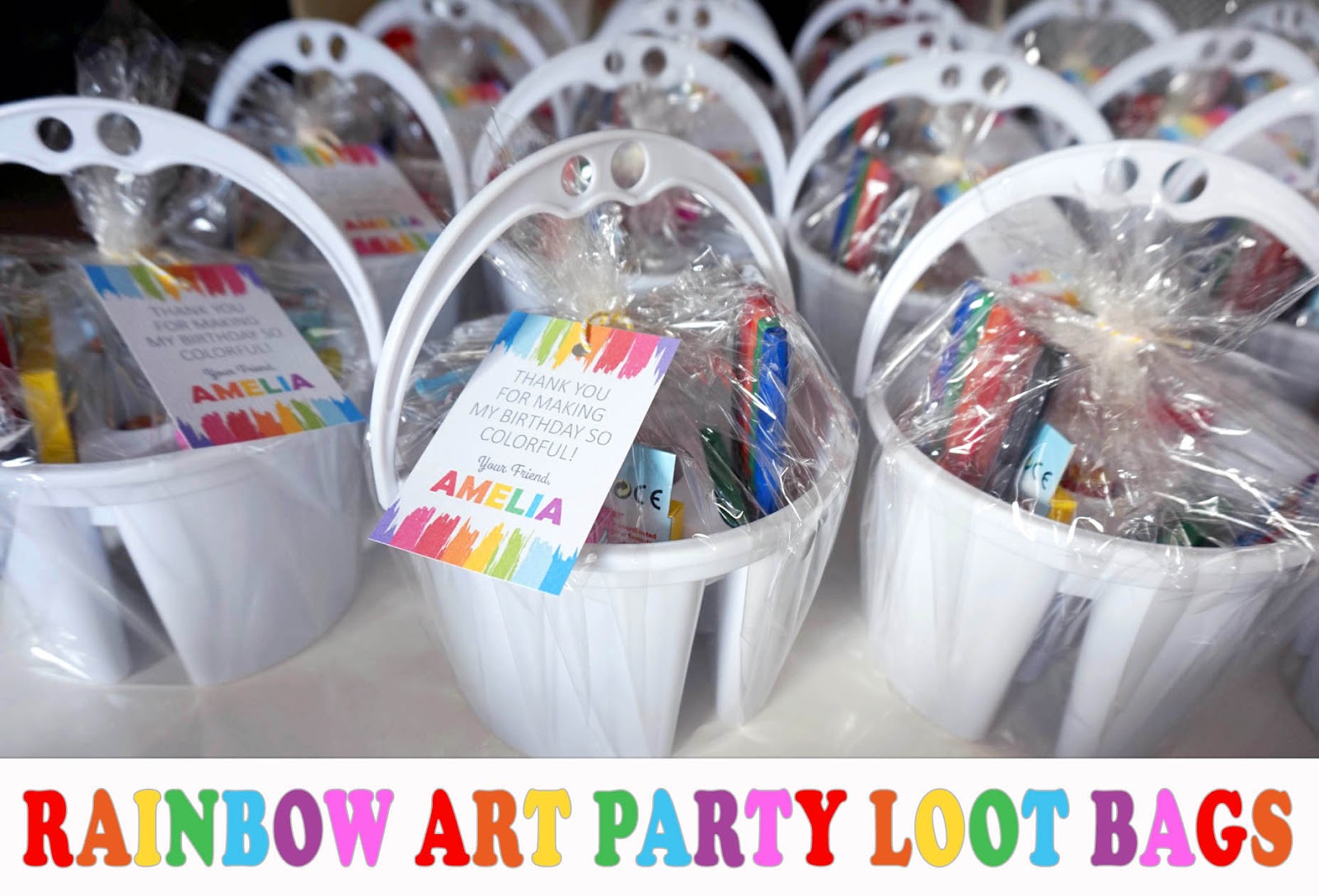 MrsMommyHolic Rainbow Art Party Loot Bags