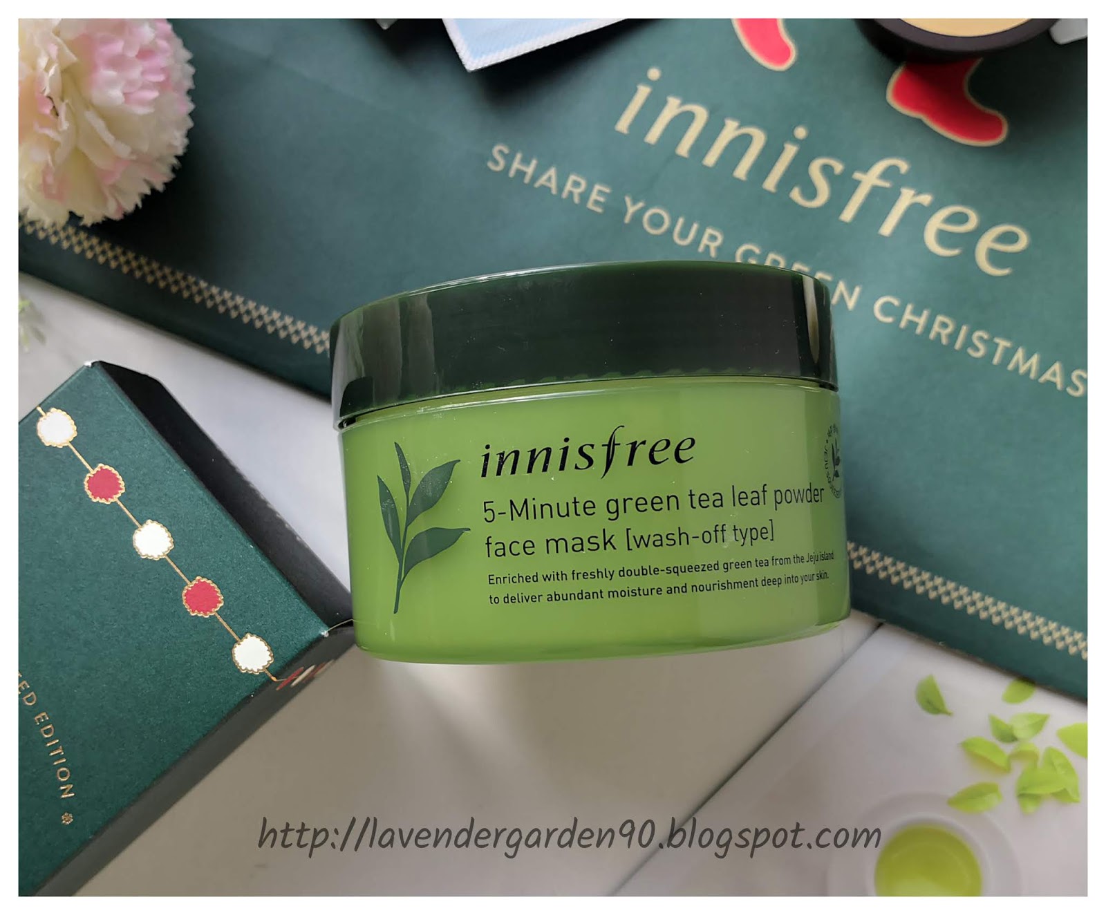 Carolyn S Lavender Garden Review Innisfree 5 Minute Green Tea Leaf Powder Face Mask