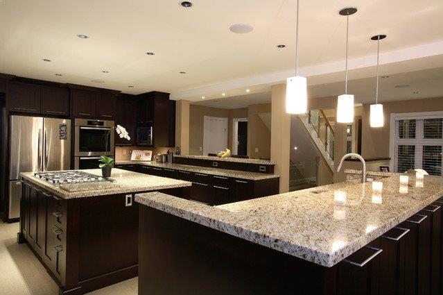 Dark Kitchen Cabinets With Light Granite Countertops Home