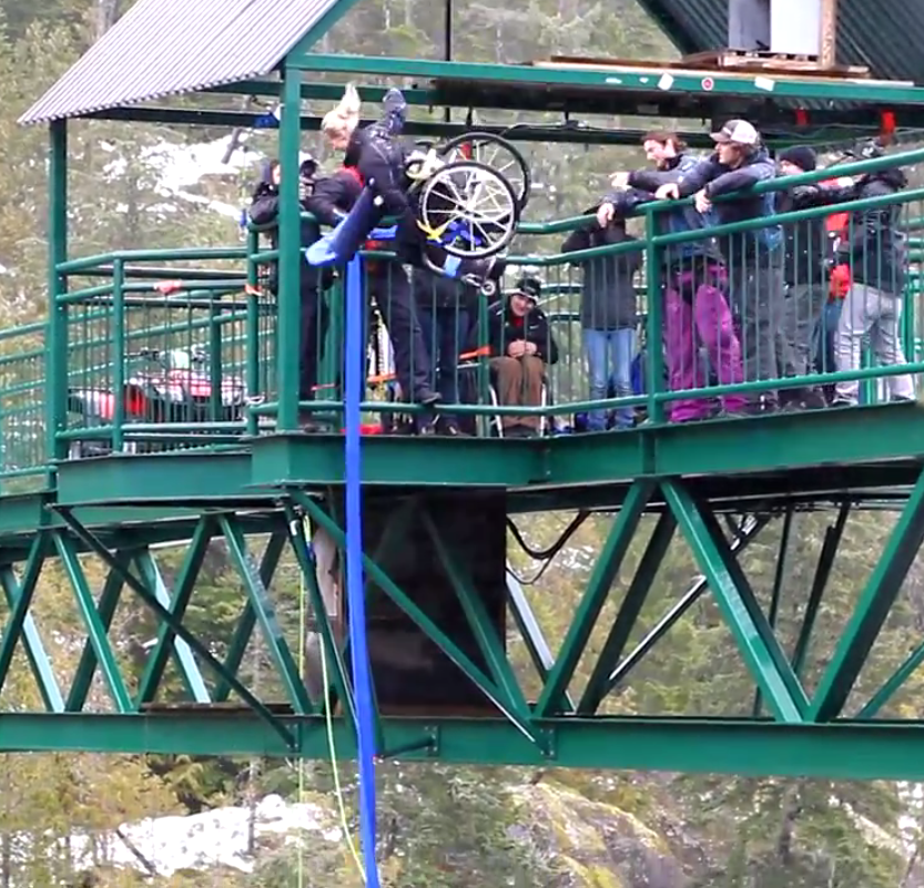 Wonders Of A Wellweathered Skeleton Bungee Jumping In A Wheelchair