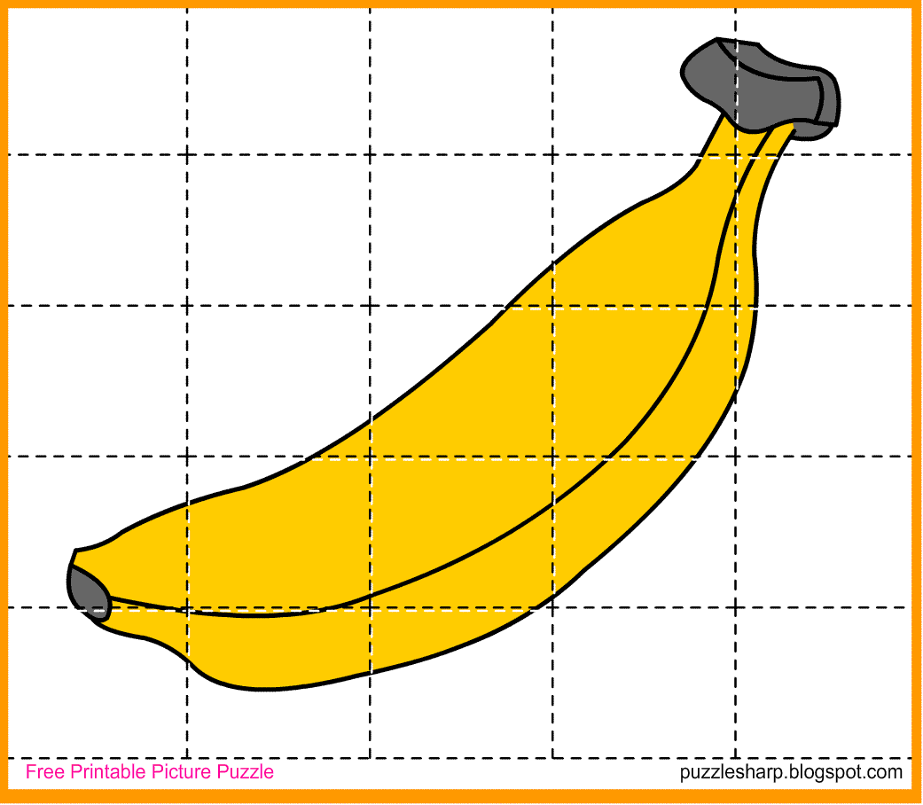 Free Puzzle Game Printable Banana Picture Puzzle