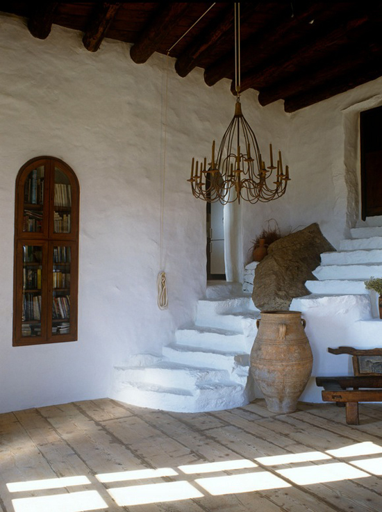 Typical Cycladic stone house in Mykonos by Deborah French Designs.