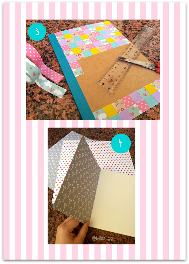 washi tape notebook patchwork libreta washi tape DIY paso a paso patchwork