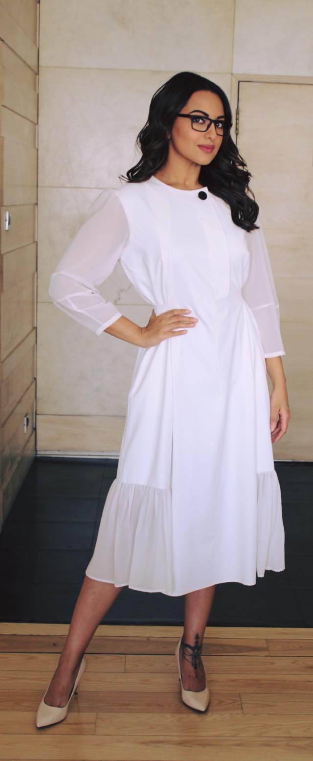 Sonakshi Sinha Photo Shoot In White Skirt With Glass 2017