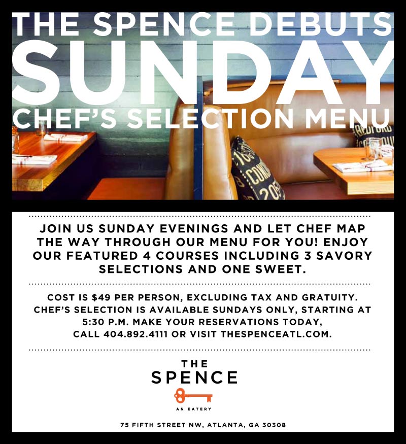 Enjoy The Spence's Sunday Chef's Selection Menu! Concentrics Restaurants