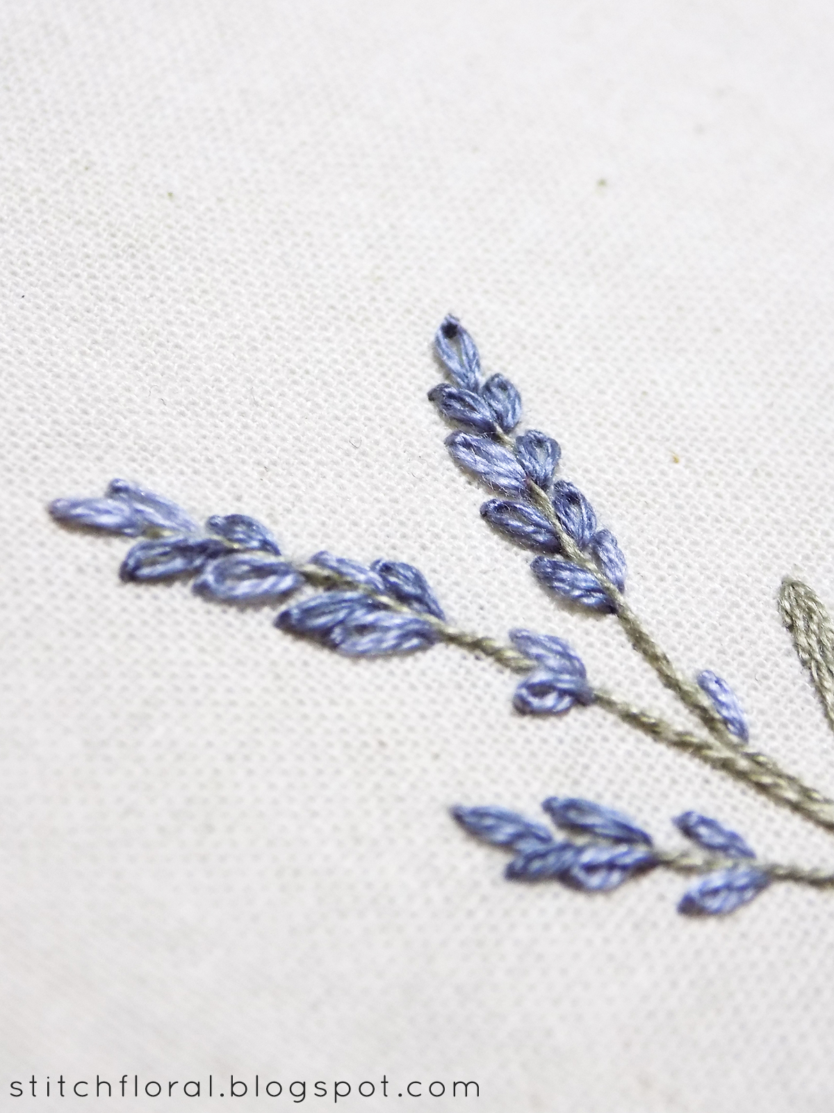 Lavender embroidered miniature Stitch Floral