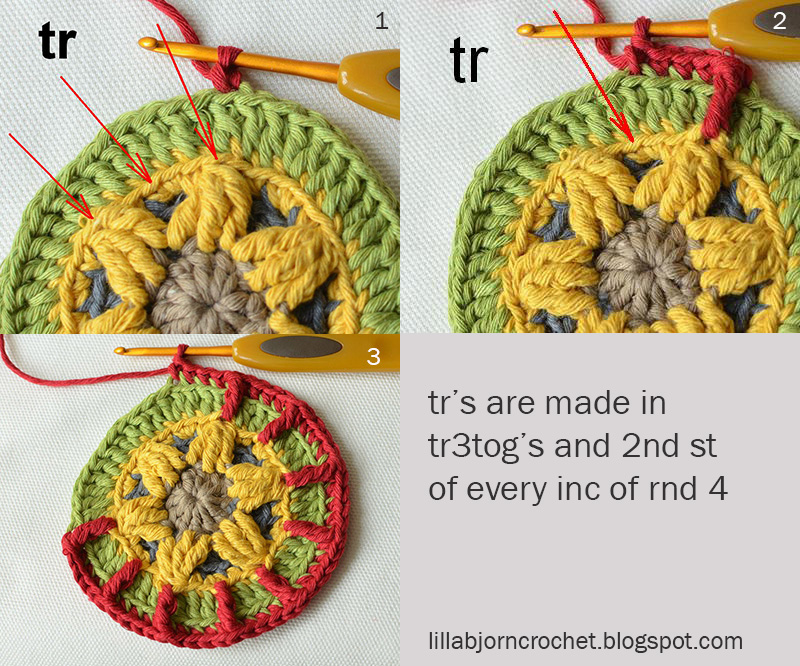 Block 7 from Circles of the Sun Mystery CAL (overlay crochet). Designed by LillaBjornCrochet