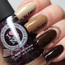 ombre brown glitter accent manicure nail
