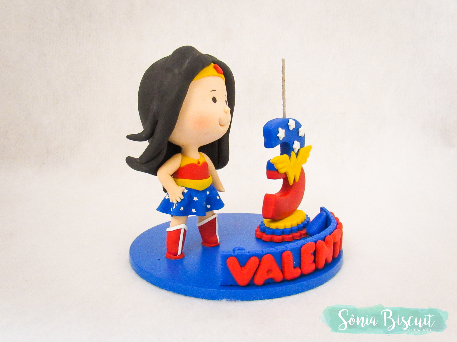 Topo de Bolo, Biscuit, Sonia Biscuit, Mulher Maravilha, Wonder Woman