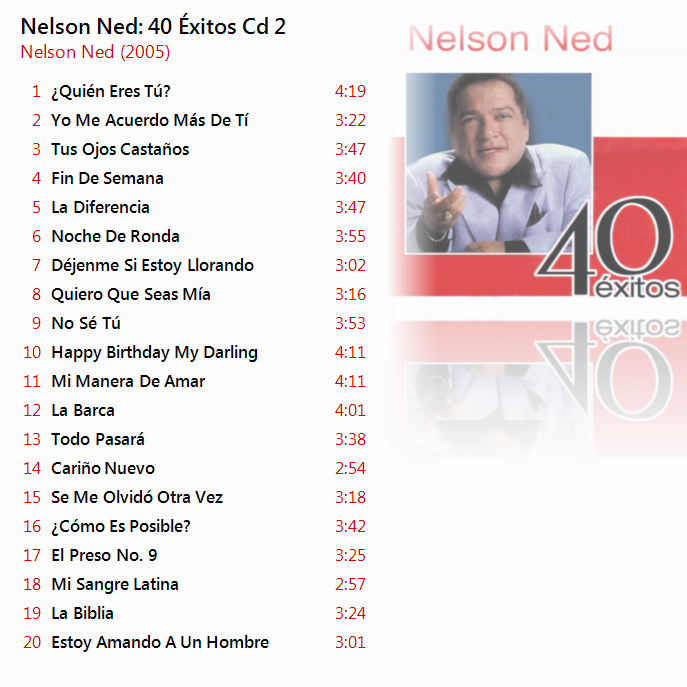 RECUERDOS INOLVIDABLES Nelson Ned 40 Éxitos 2005 (CD Doble) [Mega]