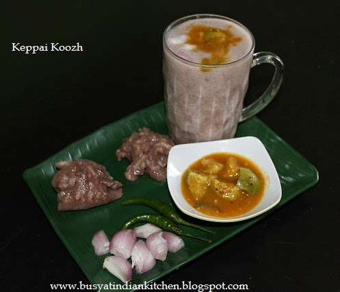 Busy At Indian Kitchen: Keppai Koozh (Ragi Porridge)