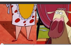 cow chicken dad mom parents half bodies revealed boneless human chickens sow scenes left grandpa sheep normal hen characters boy