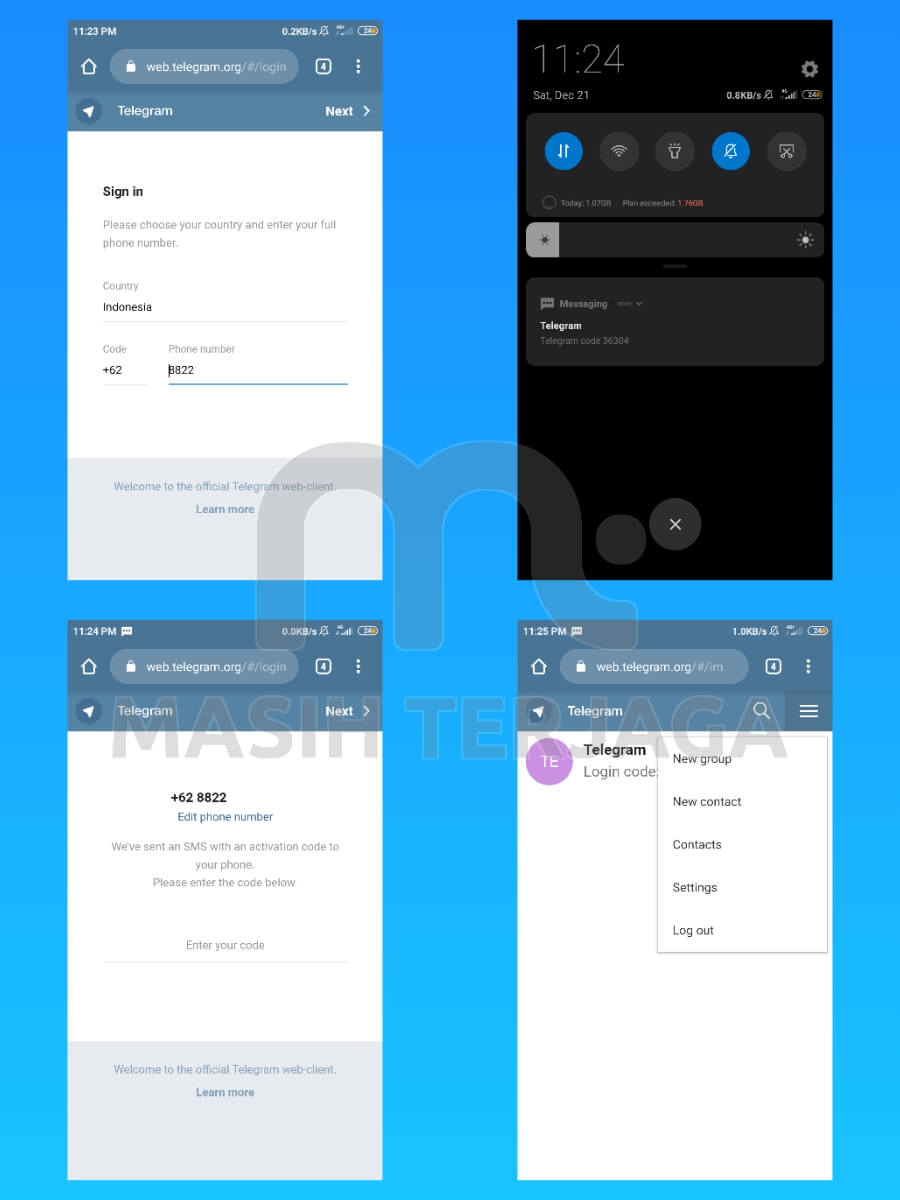 Cara menggunakan telegram web