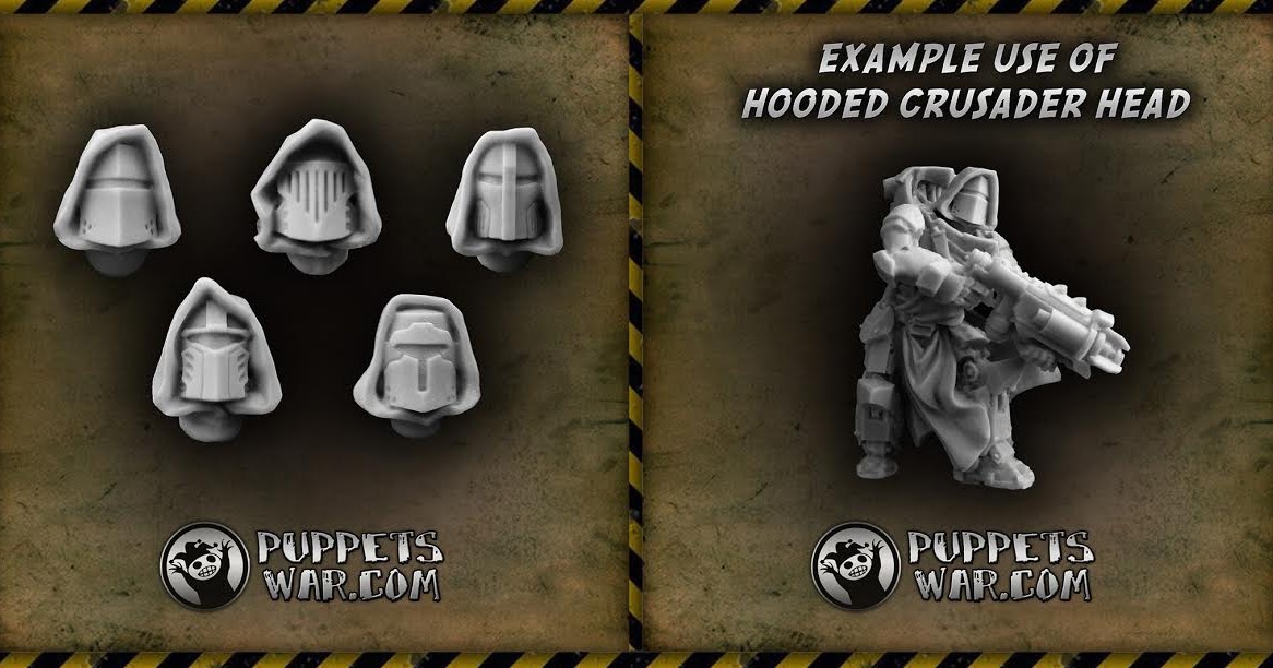 Wargame News and Terrain Puppetswar New Hooded Crusaders Heads