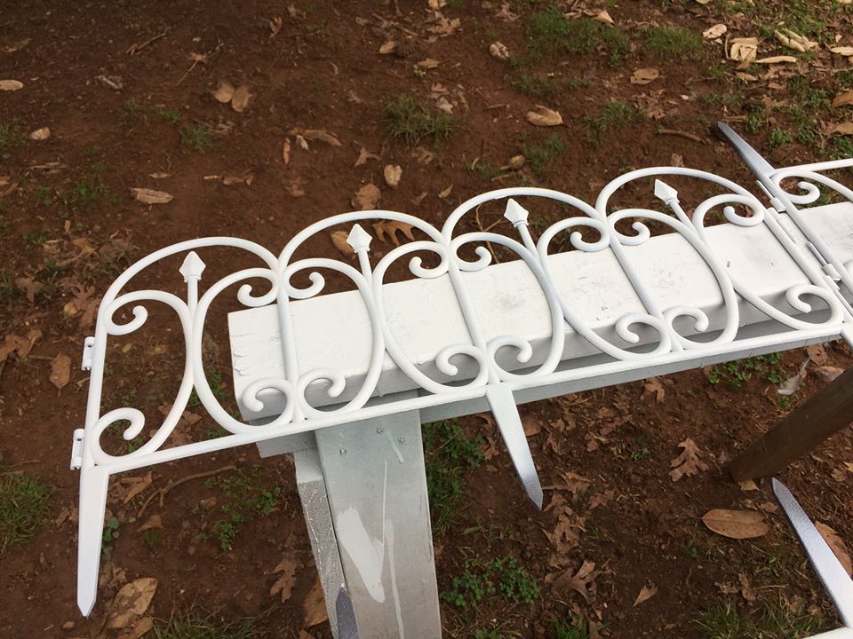 Booth Crush Dollar Store Garden Fencing = Faux Wrought Iron