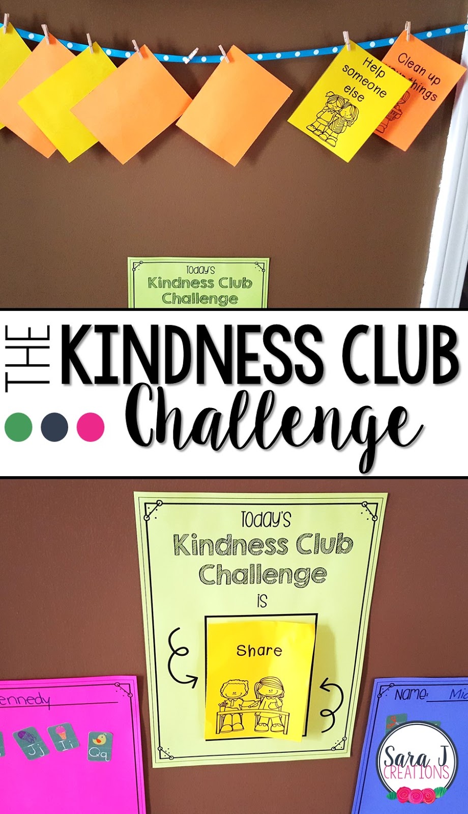 The Kindness Club Challenge is an easy way to focus on ways to be kind.  This can be used at home or in the classroom to teach kindness and positive behavior to young kids.
