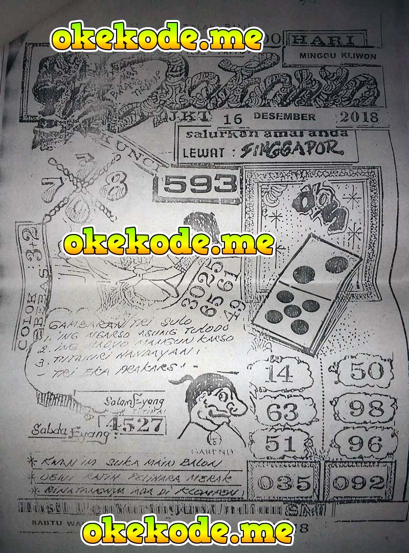 Gambar Syair Jawa Sgp Asli Minggu 16 12 2018 Okekode