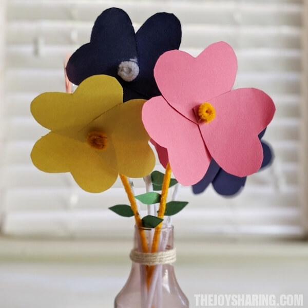 Heart Paper Flower Craft - The Joy of Sharing