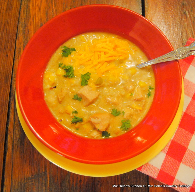 Slow Cooker Green Chili, Chicken and Rice Soup