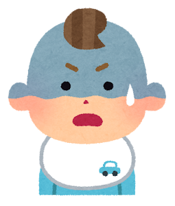 赤ちゃんの表情のイラスト(男・青ざめた顔)