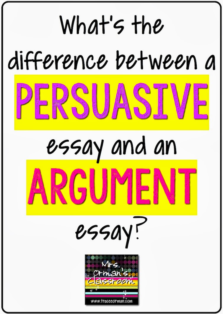 What's the difference between a persuasive essay and an argument essay? Click for more...