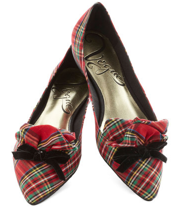 SAVVY CHIC, CANNY STYLE: Footwork & Play Tartan Flat Pumps from Modcloth