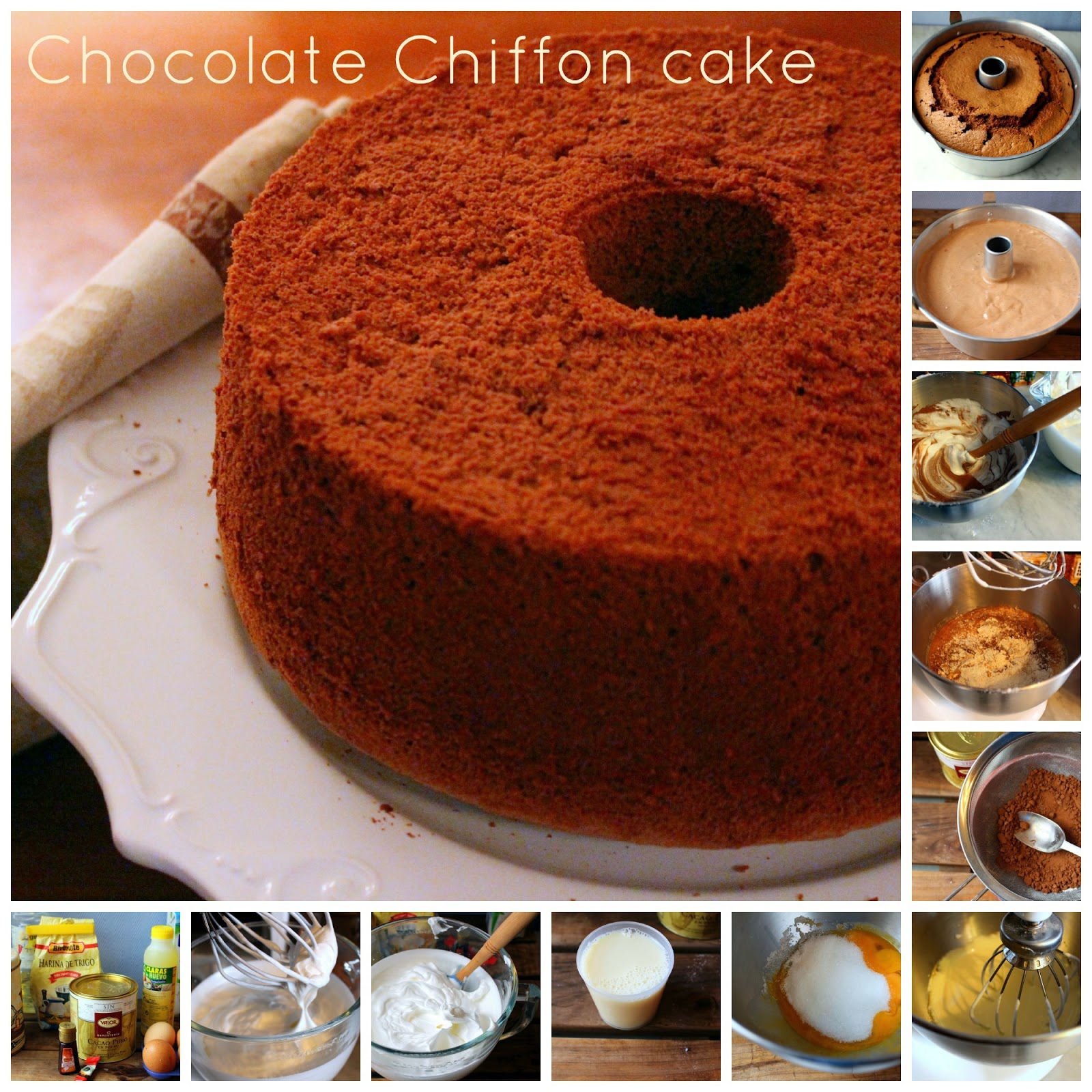 Chocolate Chiffon cake (Bizcocho 