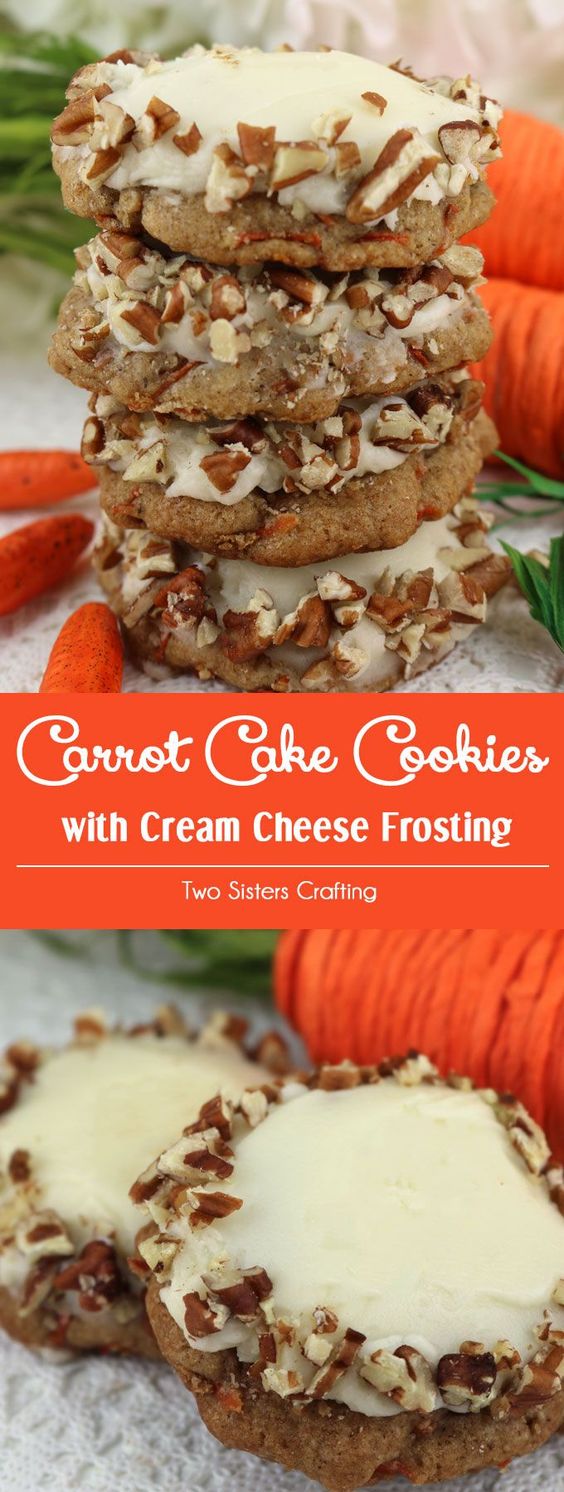 CARROT CAKE COOKIES WITH CREAM CHEESE FROSTING