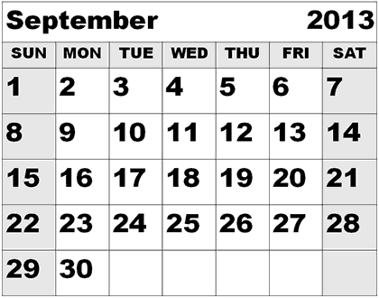 FREE IS MY LIFE: FREEISMYLIFE September 2013 Calendar - Don't You Just