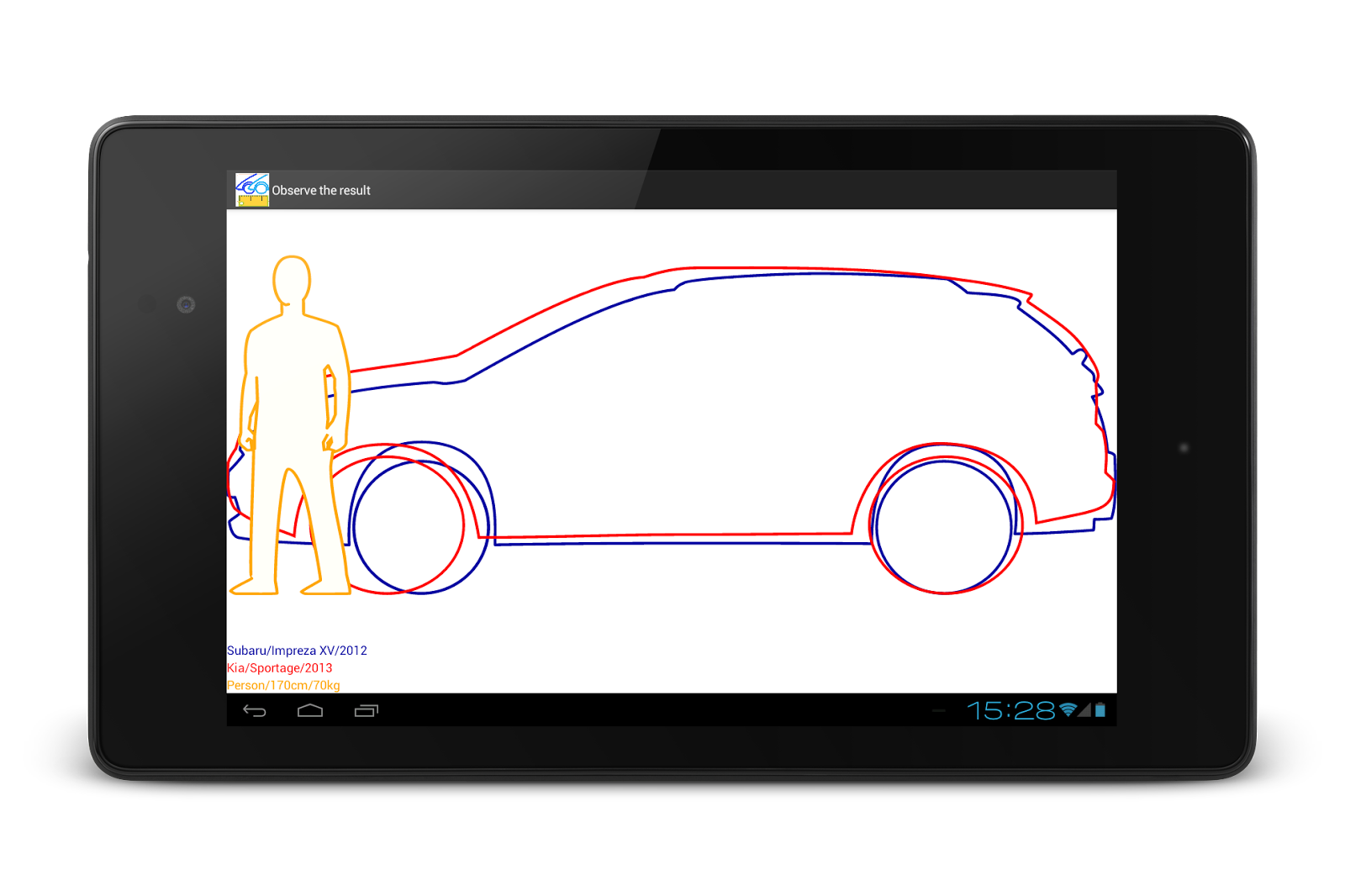 Subaru Impreza XV 2012 vs Kia Sportage 2013 - Compare dimensions