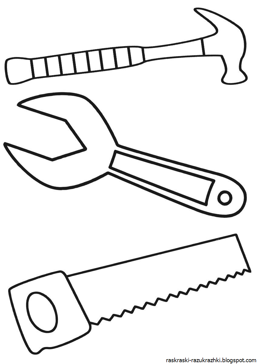 Раскраска Инструменты Для Детей