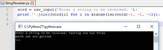 Project Python: String Reverser
