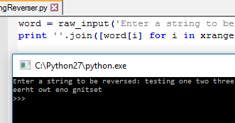Project Python: String Reverser