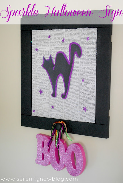 Sparkle Halloween Sign with Mod Podge, from Serenity Now blog