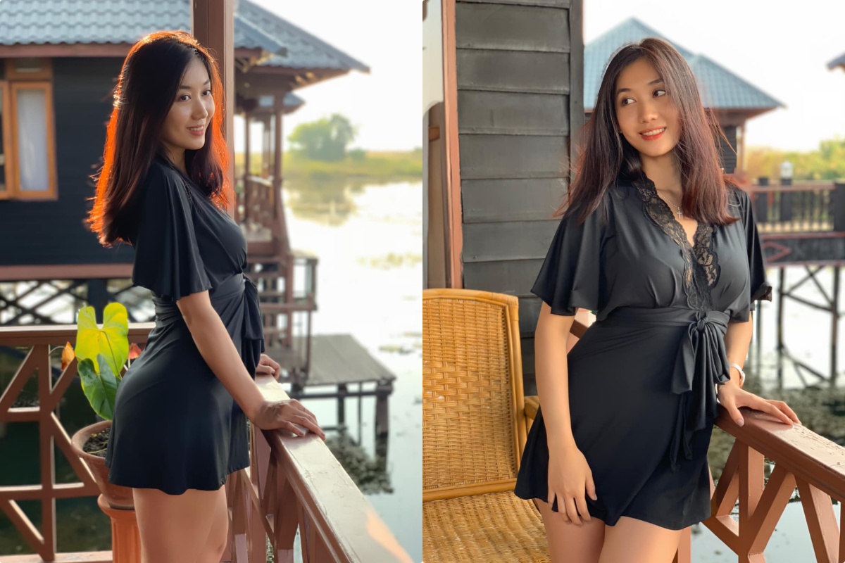 Lu Lu Aung in Black Fashion Outfit