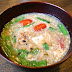 Tomato to nira no nattojiru / miso soup with fermented soybeans, tomato and garlic chives