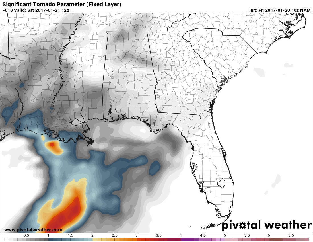 nam model forecast for significant tornado parameter valid from 6 am cst saturday until noon cst sunday animation courtesy of pivotalweather com nam model forecast for significant tornado parameter valid from 6 am cst saturday until noon cst sunday animation courtesy of pivotalweather com