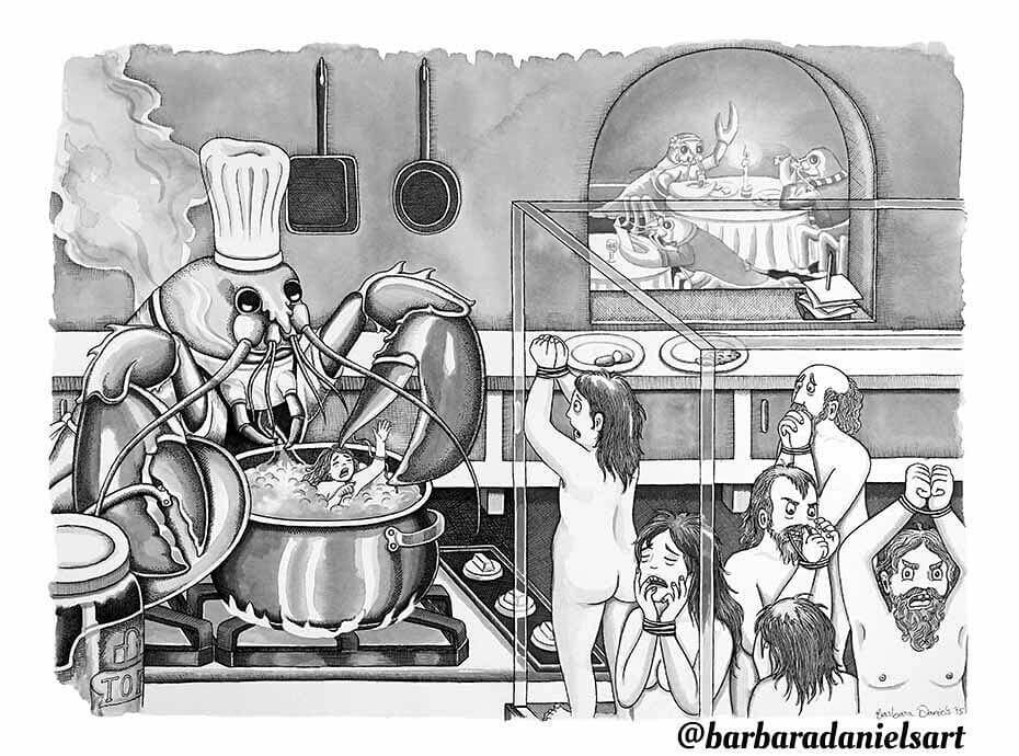 The Role Of Humans And Animals Is Reversed in These Parallel World Illustrations. The Outcome Is Terrifying! The Role Of Humans And Animals Is Reversed in These Parallel World Illustrations. The Outcome Is Terrifying!