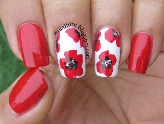 1. Red Poppy Nail Art Design - wide 1
