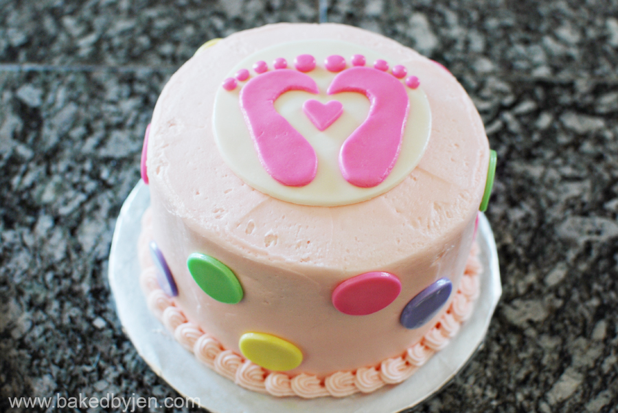 Baked by Jen: Tiny Toes Theme Baby Shower Cake