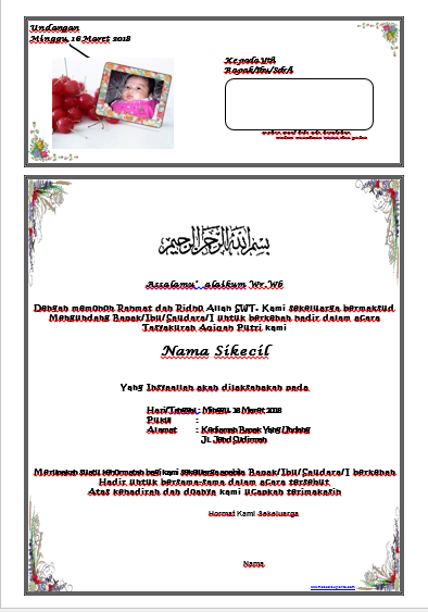 Contoh Surat Aqiqah Zona Ilmu 6