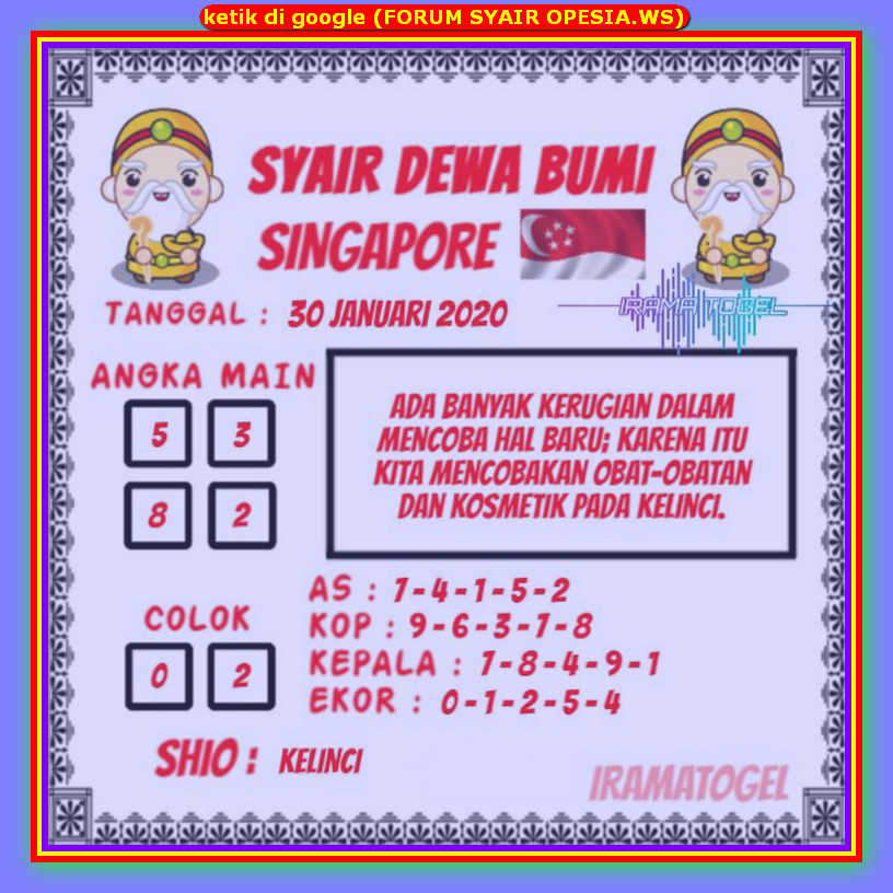 1 New Message Kode Syair Singapore 30 Januari 2020 Forum Syair Togel Hongkong Singapura Sydney